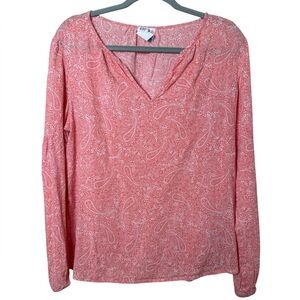 GAP Large Women's Coral Paisley Blouse